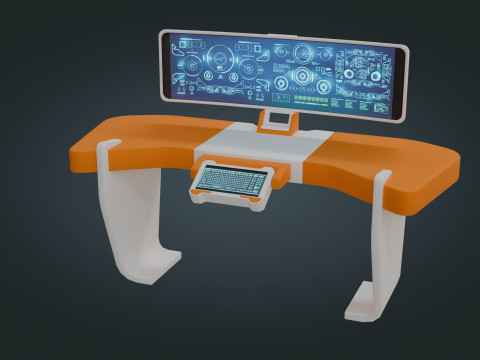 Sci fi Workspace - Low Poly - Game Ready - PBR Modèle 3D