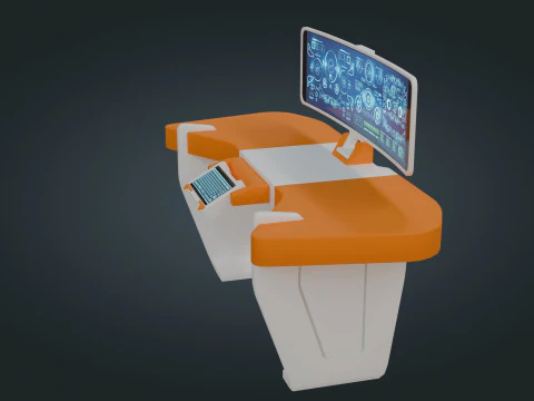 Sci fi Workspace - Low Poly - Game Ready - PBR 3D Model