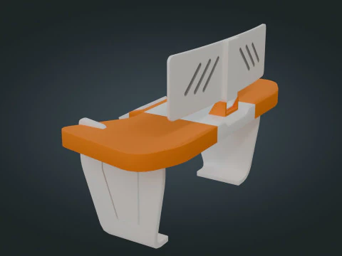Sci fi Workspace - Low Poly - Game Ready - PBR 3D Model