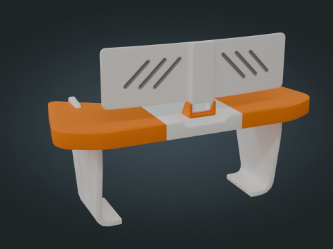 Sci fi Workspace - Low Poly - Game Ready - PBR Modèle 3D