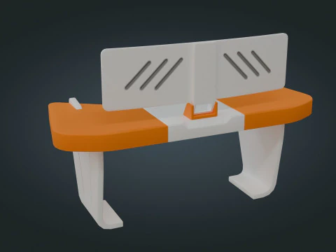 Sci fi Workspace - Low Poly - Game Ready - PBR 3D Model