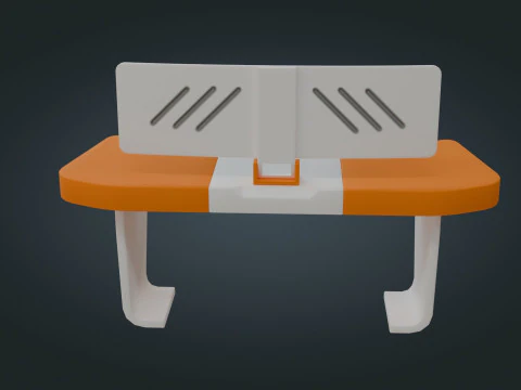 Sci fi Workspace - Low Poly - Game Ready - PBR 3D Model