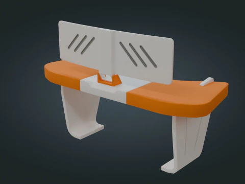 Sci fi Workspace - Low Poly - Game Ready - PBR 3D Model