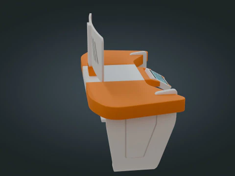 Sci fi Workspace - Low Poly - Game Ready - PBR 3D Model