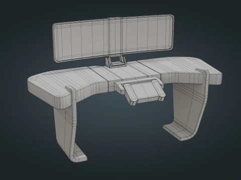 Sci fi Workspace - Low Poly - Game Ready - PBR 3D Model