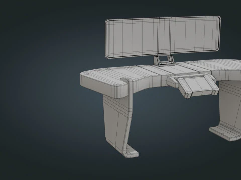 Sci fi Workspace - Low Poly - Game Ready - PBR 3D Model