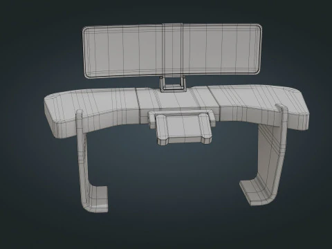 Sci fi Workspace - Low Poly - Game Ready - PBR 3D Model