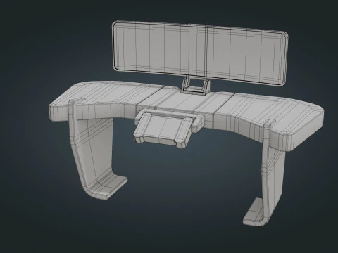 Sci fi Workspace - Low Poly - Game Ready - PBR 3D Model