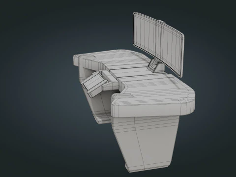 Sci fi Workspace - Low Poly - Game Ready - PBR 3D Model