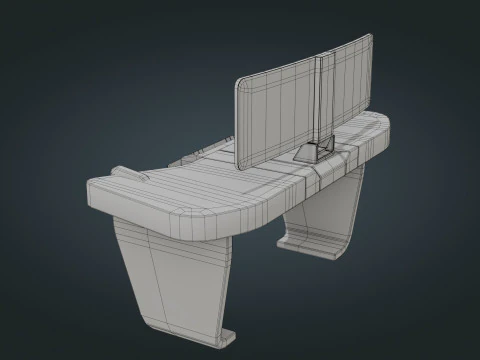 Sci fi Workspace - Low Poly - Game Ready - PBR 3D Model