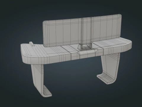 Sci fi Workspace - Low Poly - Game Ready - PBR 3D Model