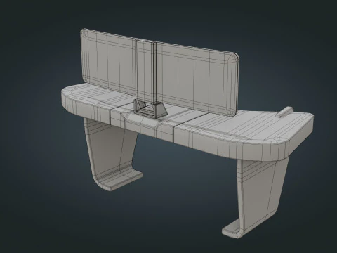 Sci fi Workspace - Low Poly - Game Ready - PBR 3D Model