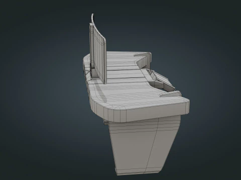 Sci fi Workspace - Low Poly - Game Ready - PBR 3D Model