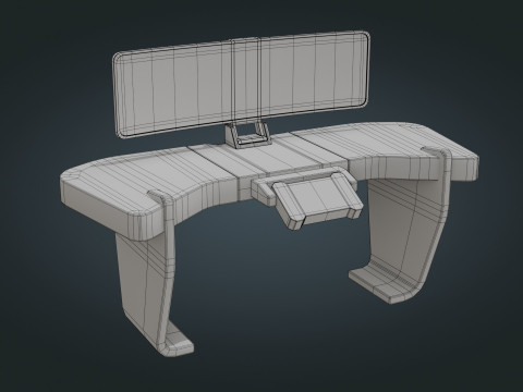 Sci fi Workspace - Low Poly - Game Ready - PBR Modèle 3D