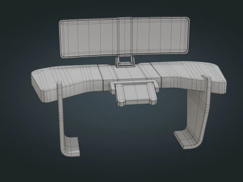 Sci fi Workspace - Low Poly - Game Ready - PBR 3D Model