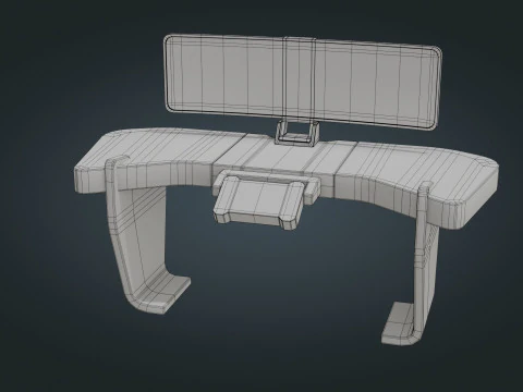 Sci fi Workspace - Low Poly - Game Ready - PBR 3D Model