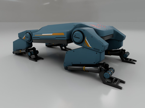 Sci-Fi Robotic Beast - Low poly - Game Ready - PBR Modèle 3D