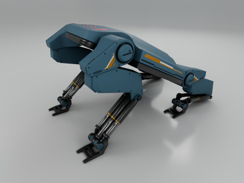 Sci-Fi Robotic Beast - Low poly - Game Ready - PBR Modèle 3D
