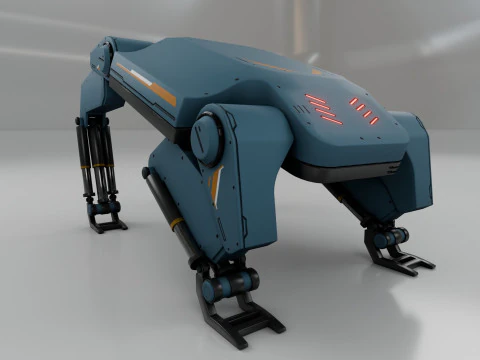 Sci-Fi Robotic Beast - Low poly - Game Ready - PBR 3D Model