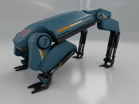 Sci-Fi Robotic Beast - Low poly - Game Ready - PBR Modèle 3D