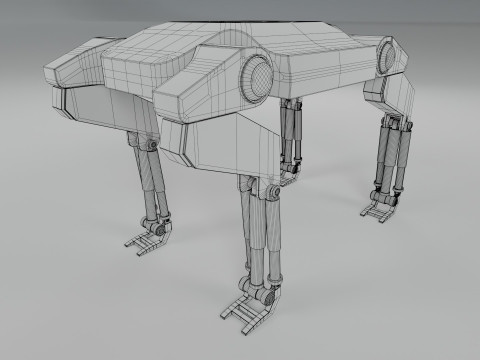 Sci-Fi Robotic Beast - Low poly - Game Ready - PBR Modèle 3D