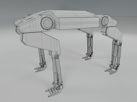 Sci-Fi Robotic Beast - Low poly - Game Ready - PBR Modèle 3D