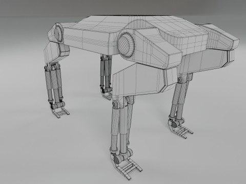 Sci-Fi Robotic Beast - Low poly - Game Ready - PBR Modèle 3D