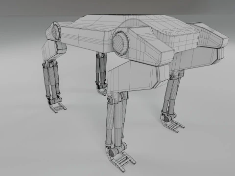 Sci-Fi Robotic Beast - Low poly - Game Ready - PBR 3D Model