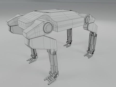 Sci-Fi Robotic Beast - Low poly - Game Ready - PBR Modèle 3D
