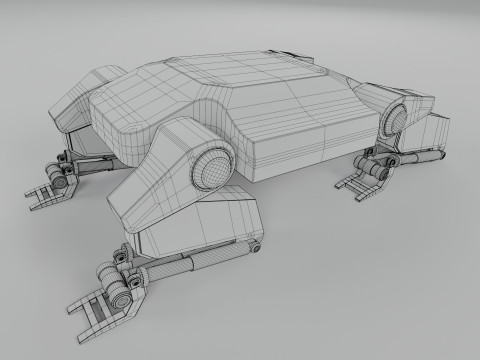 Sci-Fi Robotic Beast - Low poly - Game Ready - PBR Modèle 3D