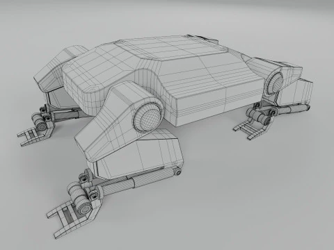 Sci-Fi Robotic Beast - Low poly - Game Ready - PBR 3D Model