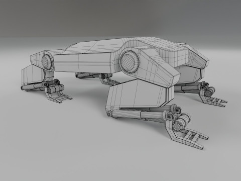 Sci-Fi Robotic Beast - Low poly - Game Ready - PBR Modèle 3D