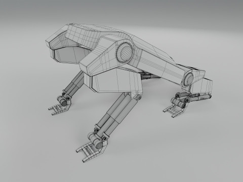 Sci-Fi Robotic Beast - Low poly - Game Ready - PBR Modèle 3D