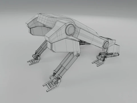 Sci-Fi Robotic Beast - Low poly - Game Ready - PBR 3D Model