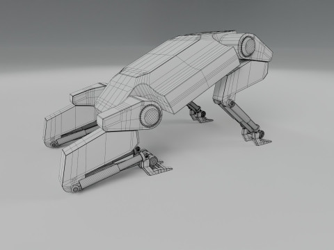 Sci-Fi Robotic Beast - Low poly - Game Ready - PBR Modèle 3D