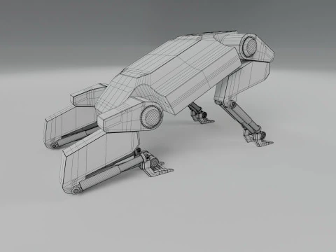 Sci-Fi Robotic Beast - Low poly - Game Ready - PBR 3D Model