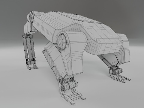 Sci-Fi Robotic Beast - Low poly - Game Ready - PBR Modèle 3D