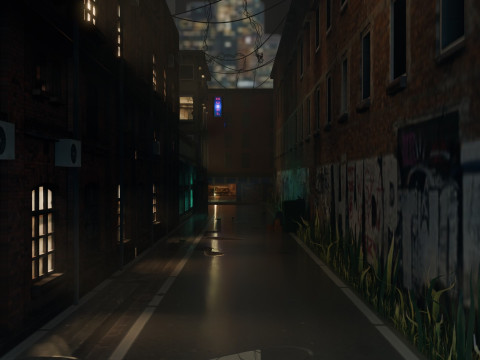 Urban Alley 3D 모델