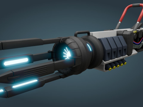 Sci-Fi Weapon - low poly 3D Model