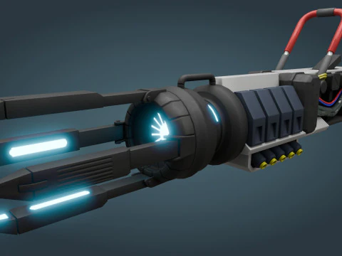 Arma fantascientifica - low poly Modello 3D