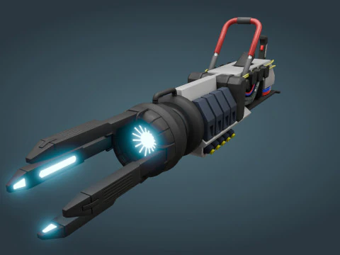 Arma fantascientifica - low poly Modello 3D