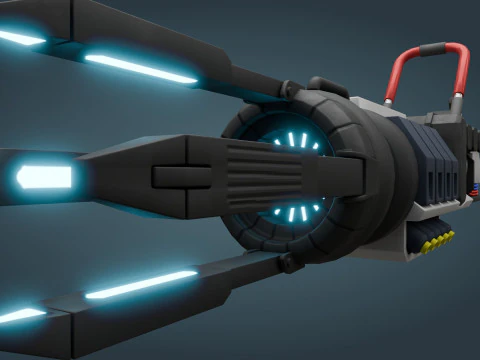 Arma fantascientifica - low poly Modello 3D