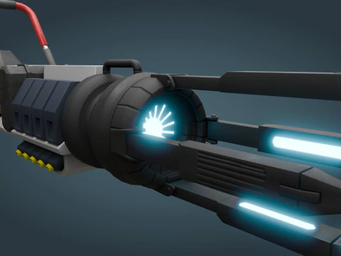 Arma fantascientifica - low poly Modello 3D