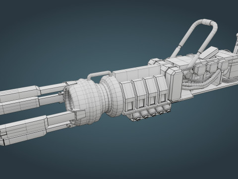 Sci-Fi Weapon - low poly 3D Model