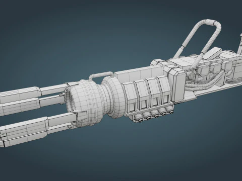 Arma fantascientifica - low poly Modello 3D