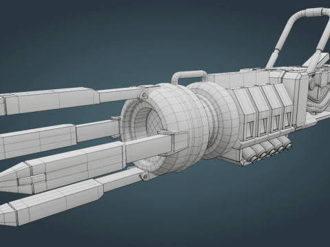 Arma fantascientifica - low poly Modello 3D