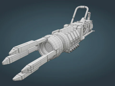 Arma fantascientifica - low poly Modello 3D