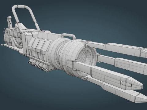 Arma fantascientifica - low poly Modello 3D