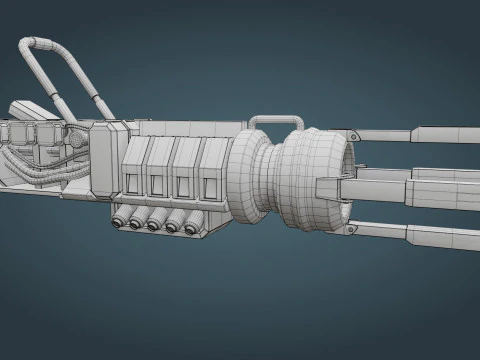 Arma fantascientifica - low poly Modello 3D
