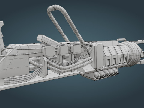 Sci-Fi Weapon - low poly 3D Model